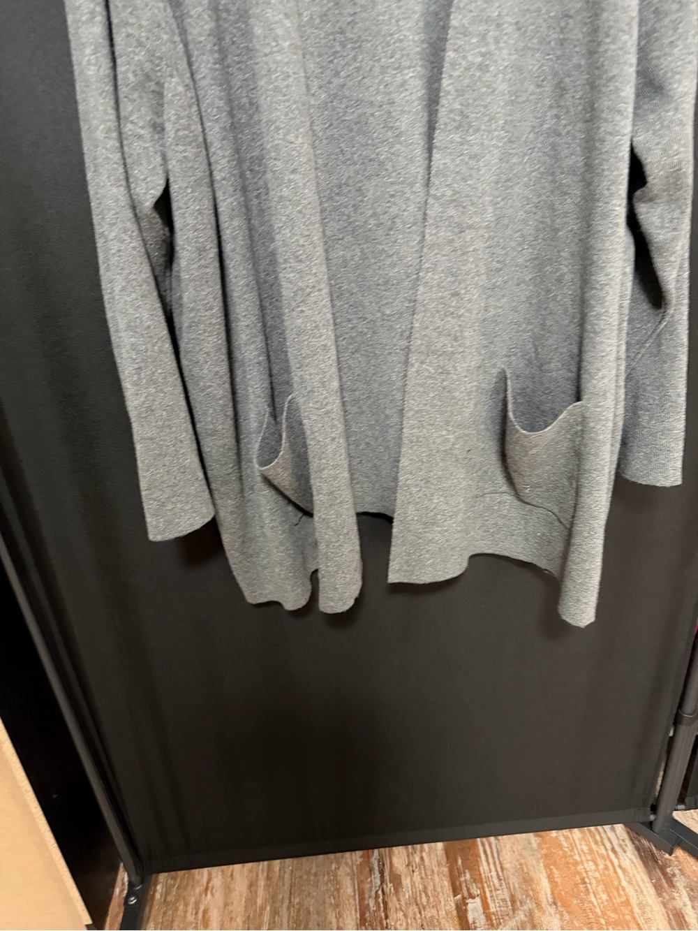 Eileen Fisher organic cotton Gray Open-Front Long Knit Cardigan 3X light gray - Picture 5 of 6